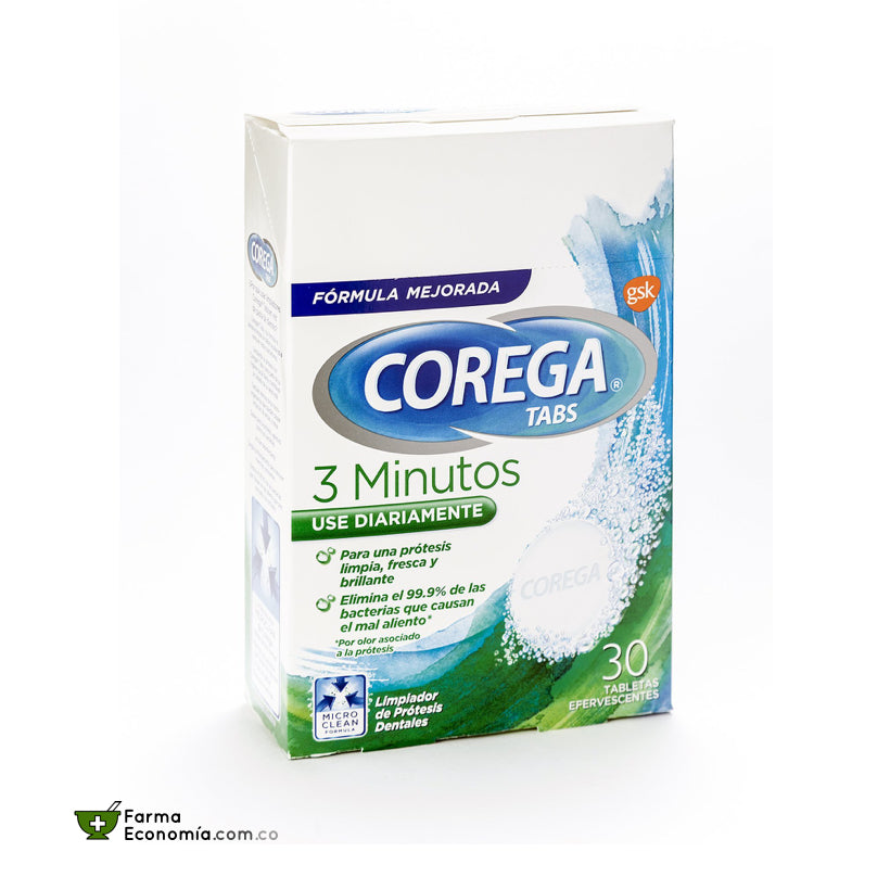 Corega Tabs 30 Tabletas GlaxoSmithKline Farma Economía