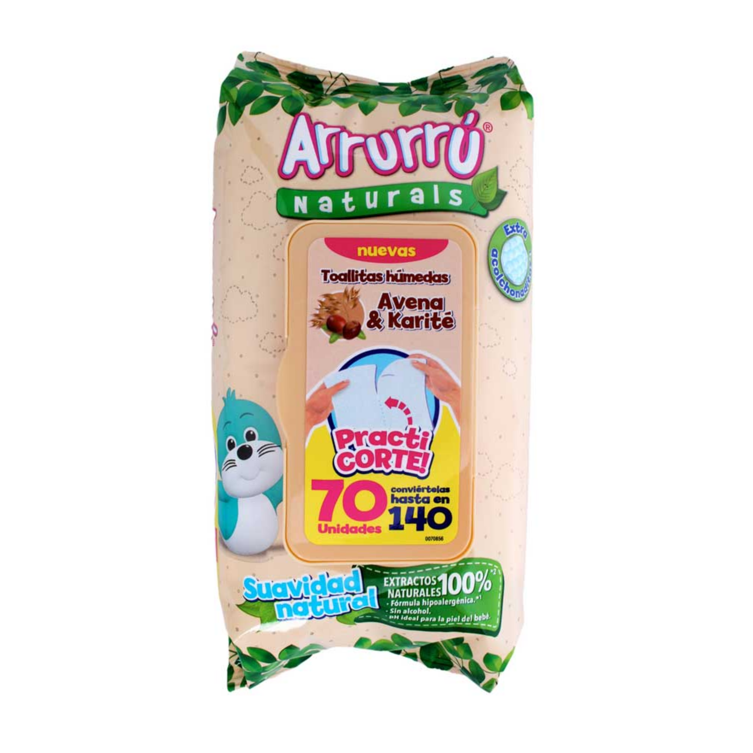 Toallas Húmedas Arrurrú Avena y Karité 70 Unidades
