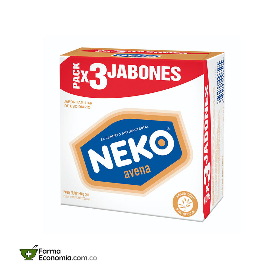 Jabón Neko Blanco 125g x 3 Unidades Avena