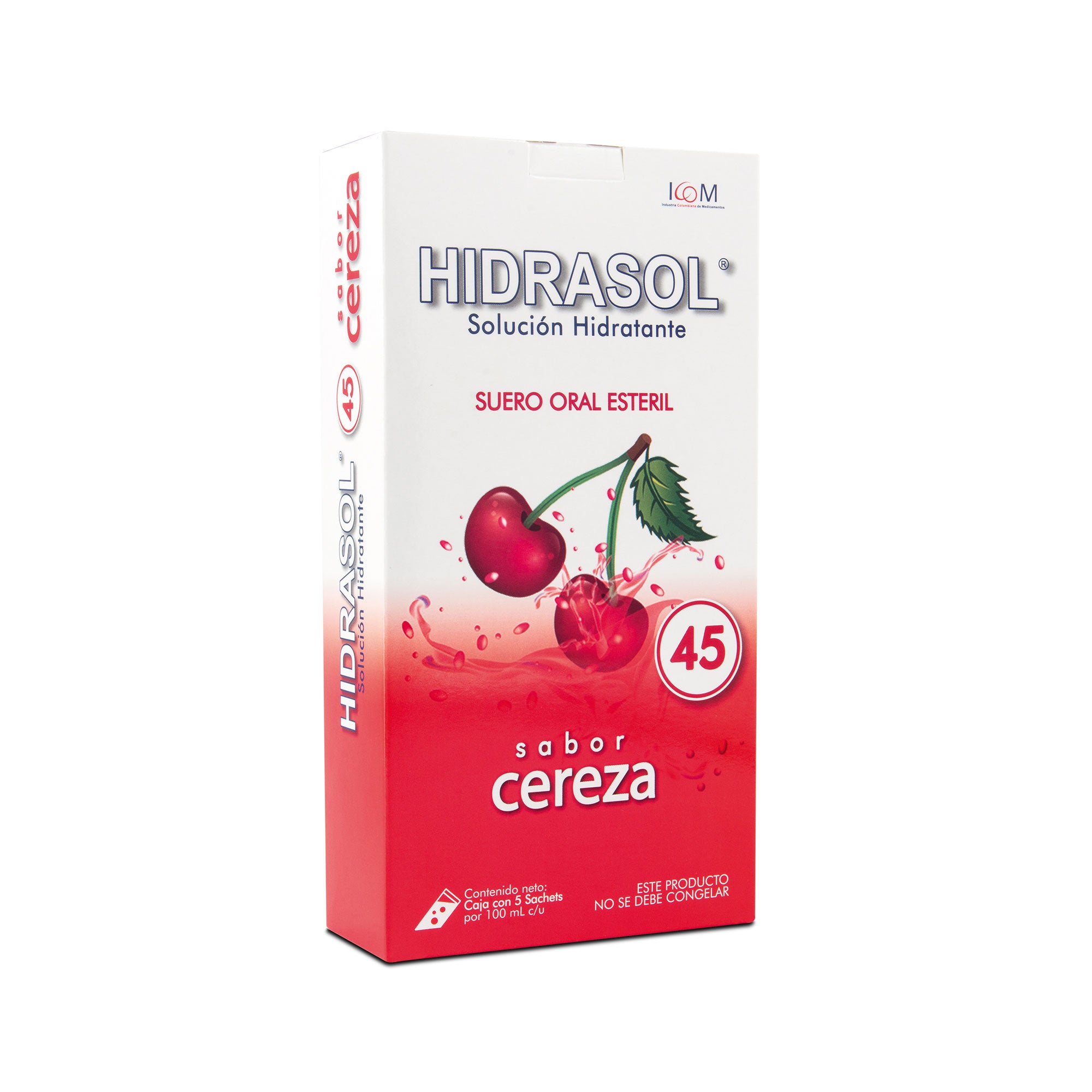 Hidrasol 45 Caja x 5 Sachets de 100 mL sabor cereza