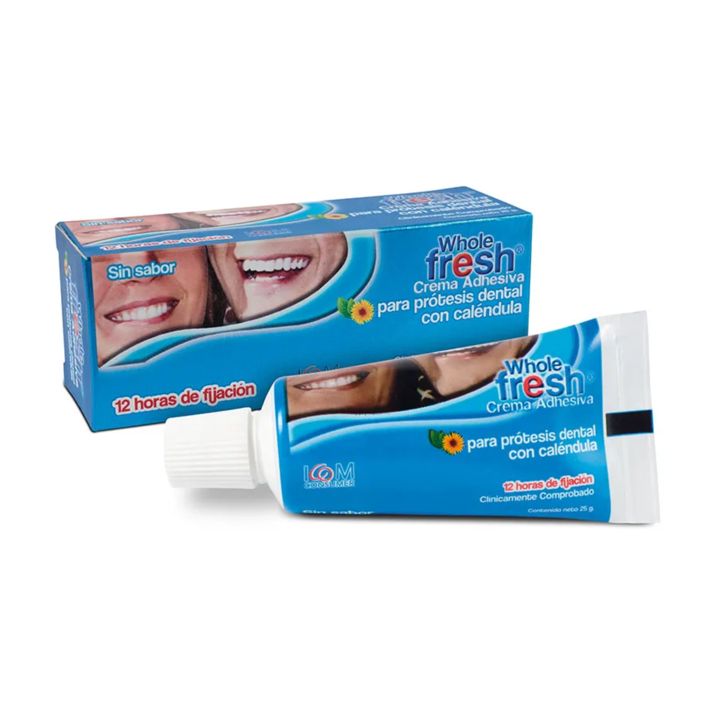Crema Adhesiva de Prótesis Dental Whole Fresh Sin Sabor 25G