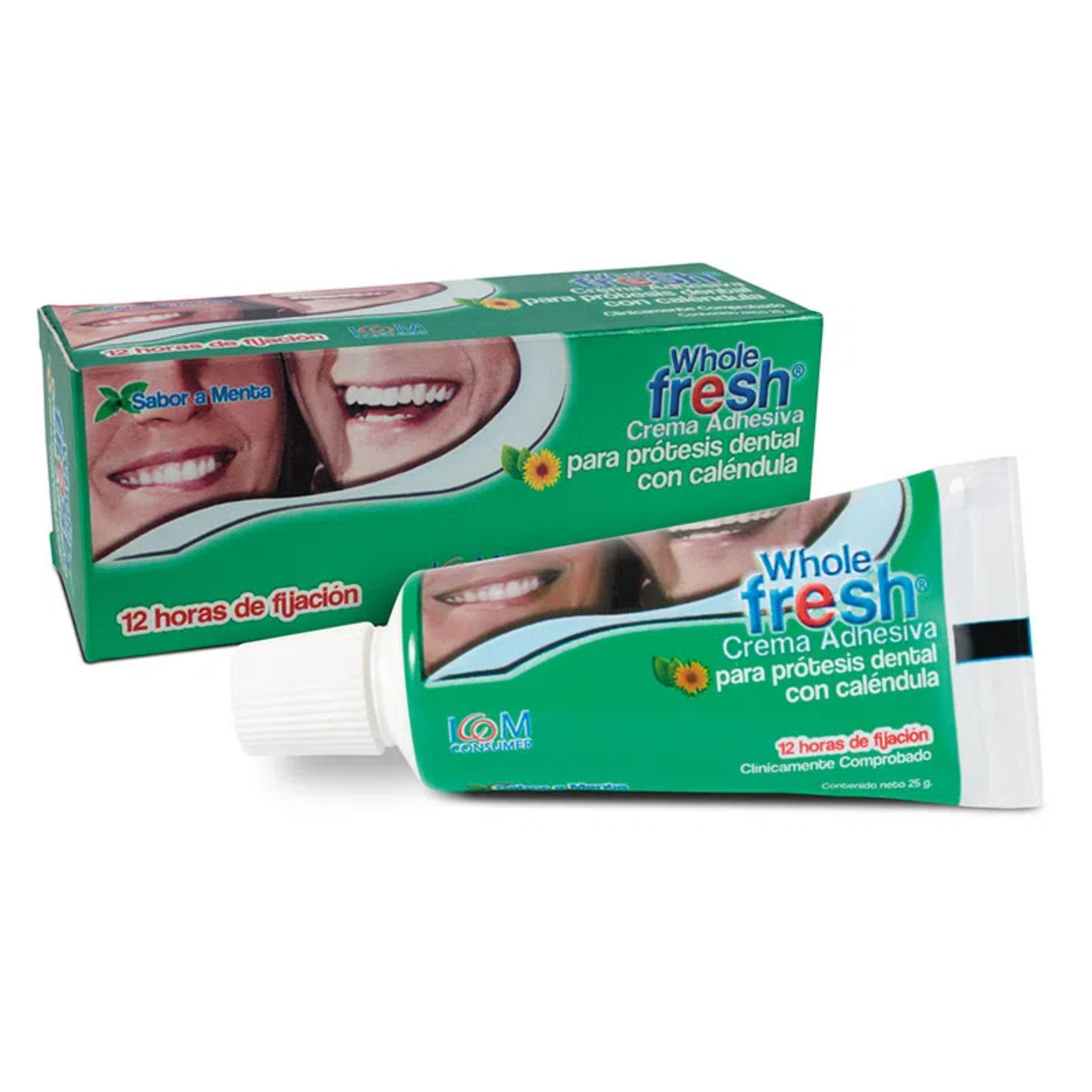 Crema Adhesiva de Prótesis Dental Whole Fresh Sabor Menta 25G
