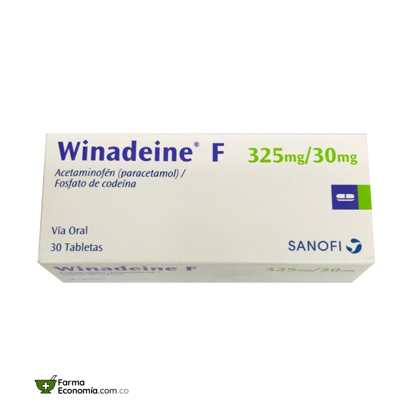 Winadeine F 325 mg / 30 mg Caja de 30 Tabletas