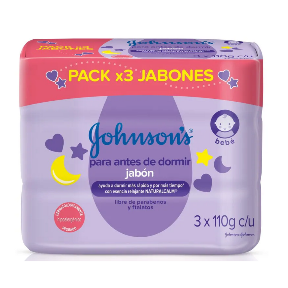 Jabón JOHNSON’S® Baby Paquete x 3 Unidades antes de dormir