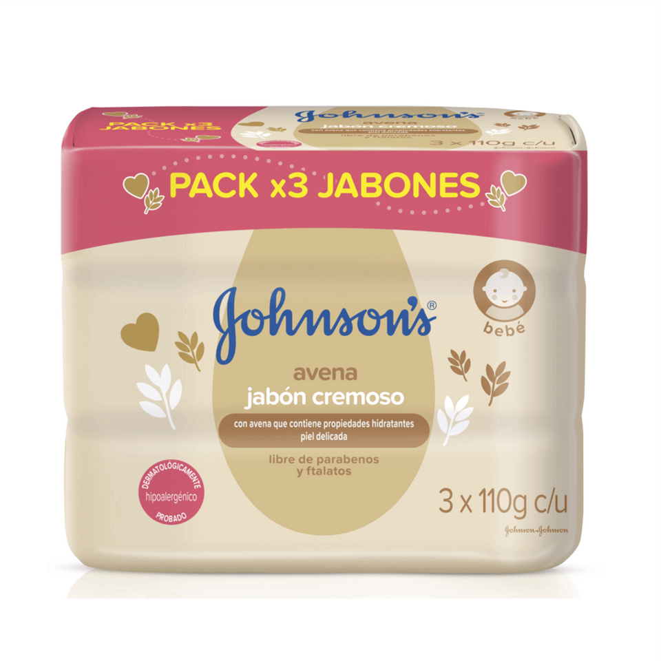 Jabón JOHNSON’S® Baby Paquete x 3 Unidades avena