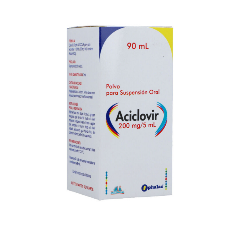 Aciclovir 200 mg/5mL 90 mL Polvo para Suspensión
