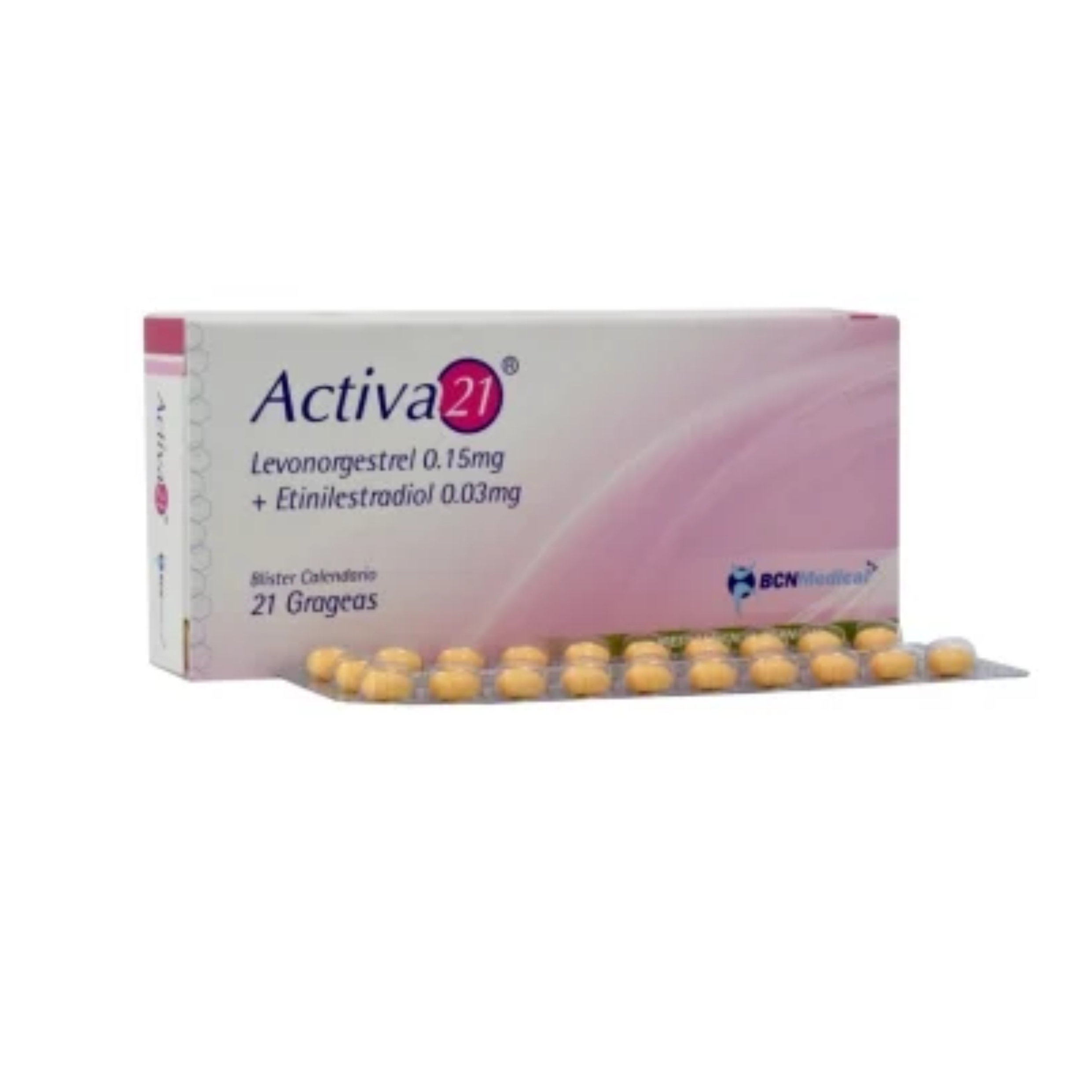Activa 21 levonorgestrel 0.15mg+Etinilestradiol 0.03 mg Caja x 21 Grageas