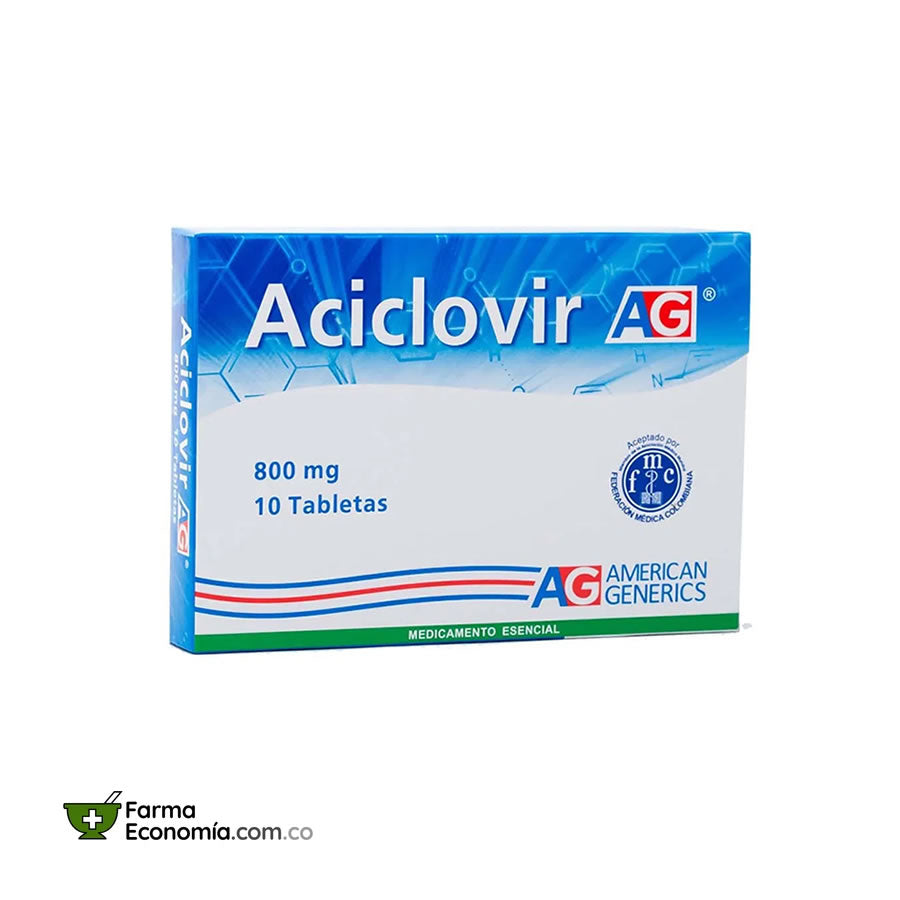 Aciclovir 800 mg x 10 Tabletas
