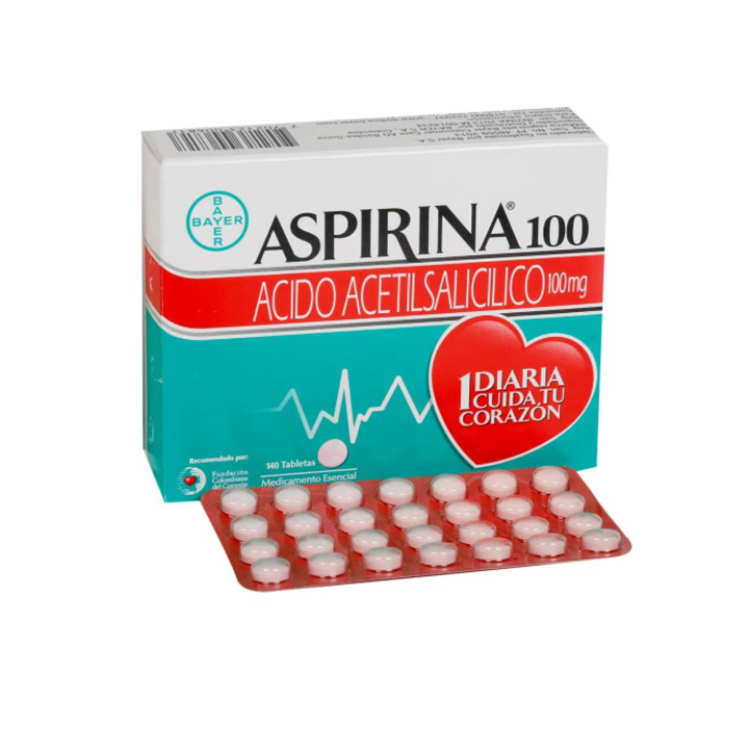 Aspirina 100 mg Sobre suelto x 28 Tabletas