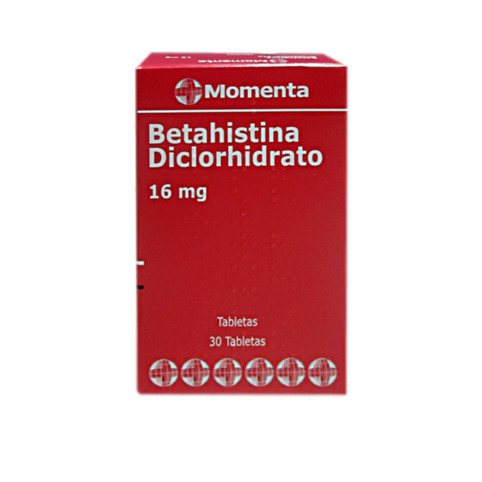 Betahistina diclorhidrato 16 mg Caja x 30 Tabletas