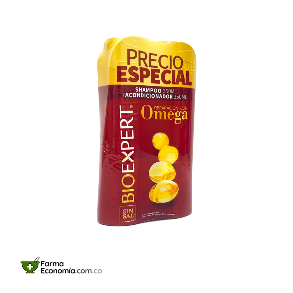 Shampoo BioExpert 350 mL + Acondicionador 350 mL (Reparación Con Omega & Sin Sal)
