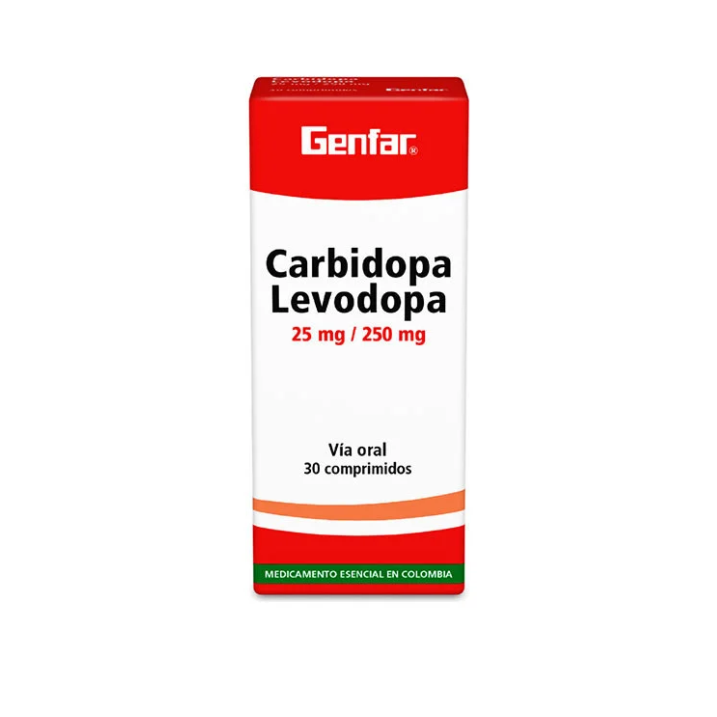 Carbidopa Levodopa 25mg/250mg via oral 30 comprimidos