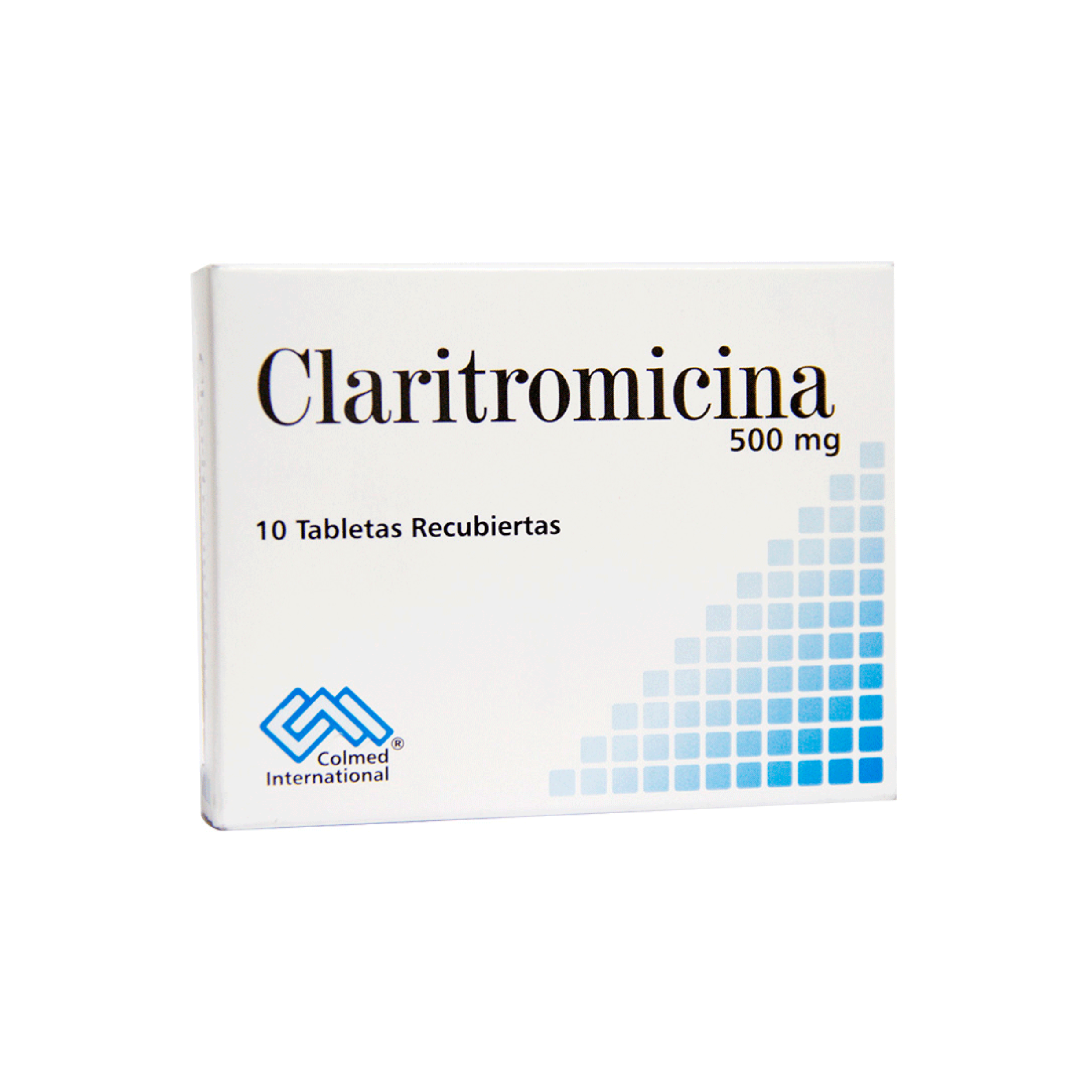 Claritomicina 500 mg Caja x 10 Tabletas Recubiertas