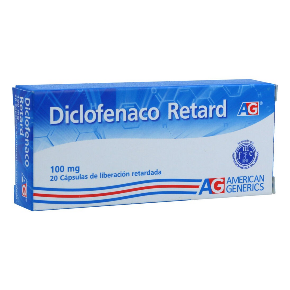 Diclofenaco 100 mg Caja x 20 Cápsulas de liberación prolongada