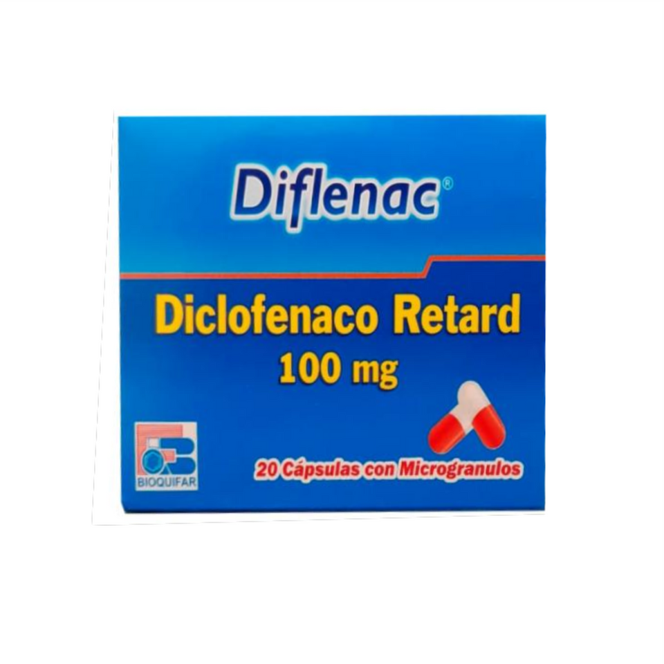 Diflenac 100 mg Caja x 20 Cápsulas con microgranulos