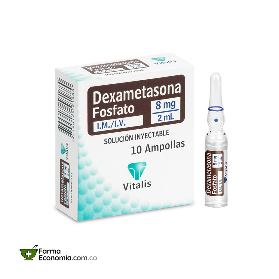 Dexametasona 8 mg/2 mL 10 Ampollas