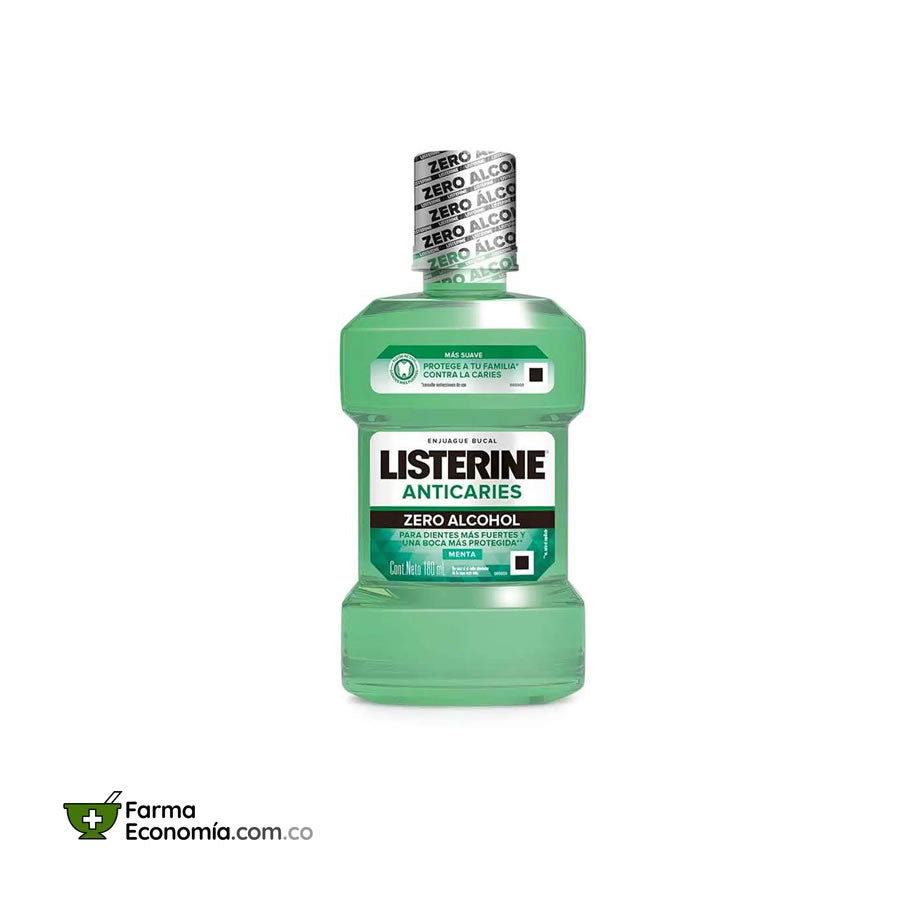 Enjuague Bucal Listerine Anticaries zero Alcohol 180 mL