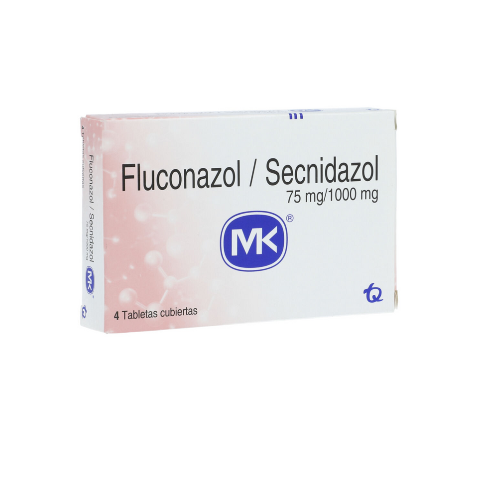 Fluconazol/secnidazol 75mg/1000mg 4 tabletas recubiertas