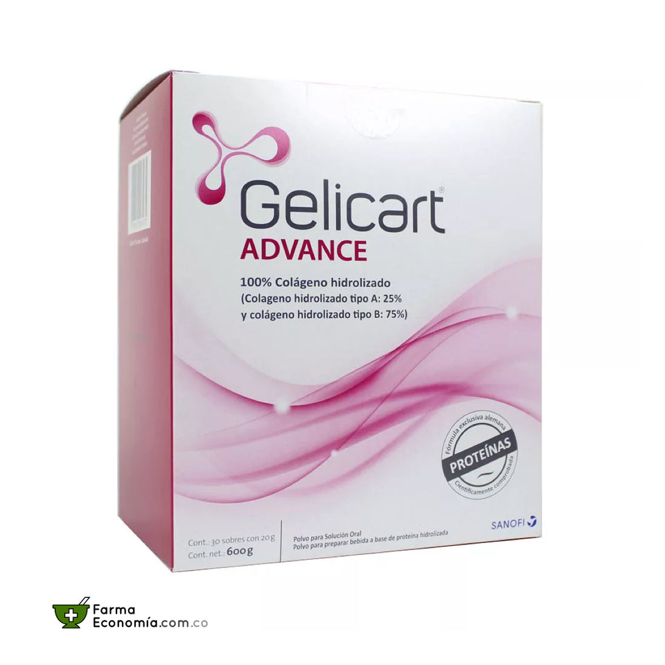 Gelicart Advance Colágeno 30 Sobres de 20g (600g) Sanofi Farma Economía Cali