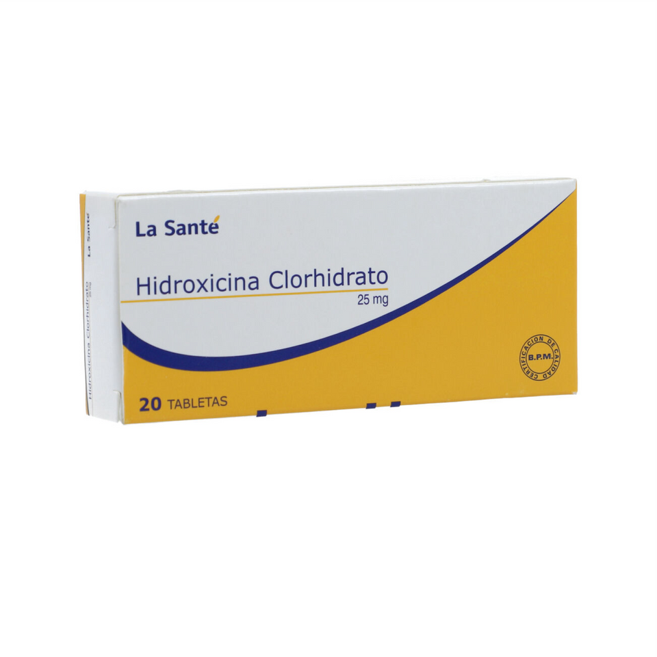 Hidroxicina Clorhidrato 25 mg Caja x 20 Tabletas