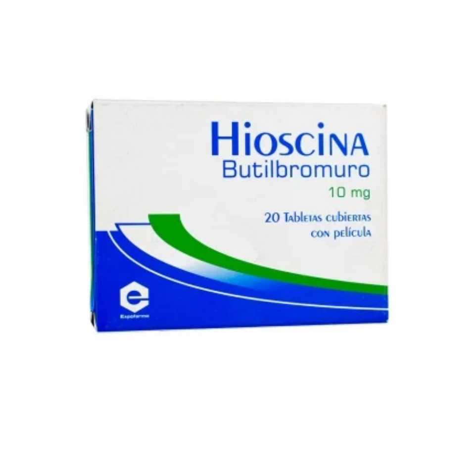 Hioscina N-Butilbromuro 10 mg Caja x 20 Tabletas recubiertas