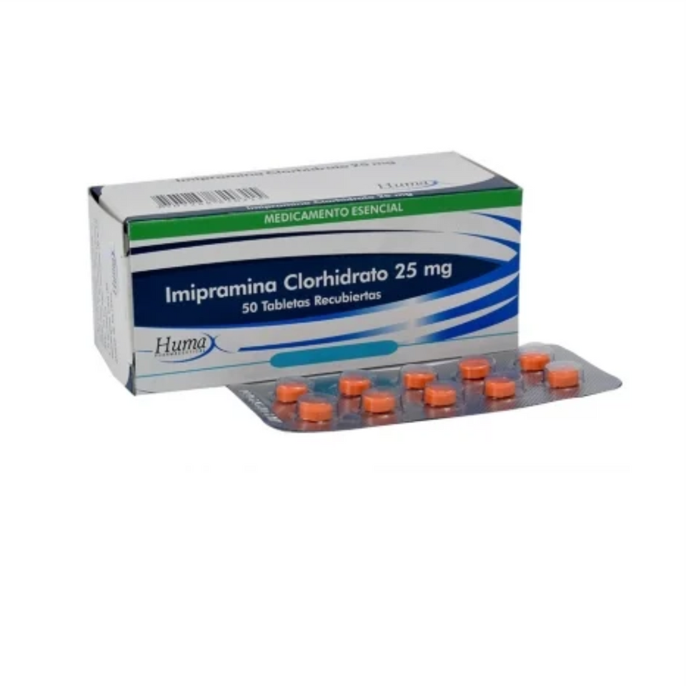 Imipramina clorhidrato 25 mg Caja x 50 Tabletas Recubiertas