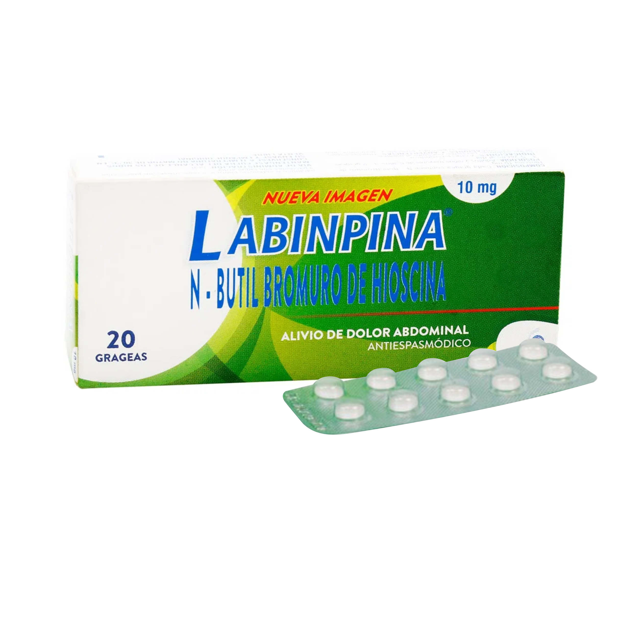 Labinpina 10 mg  20 Grageas (2 Sobres sueltos x 10 Grageas)