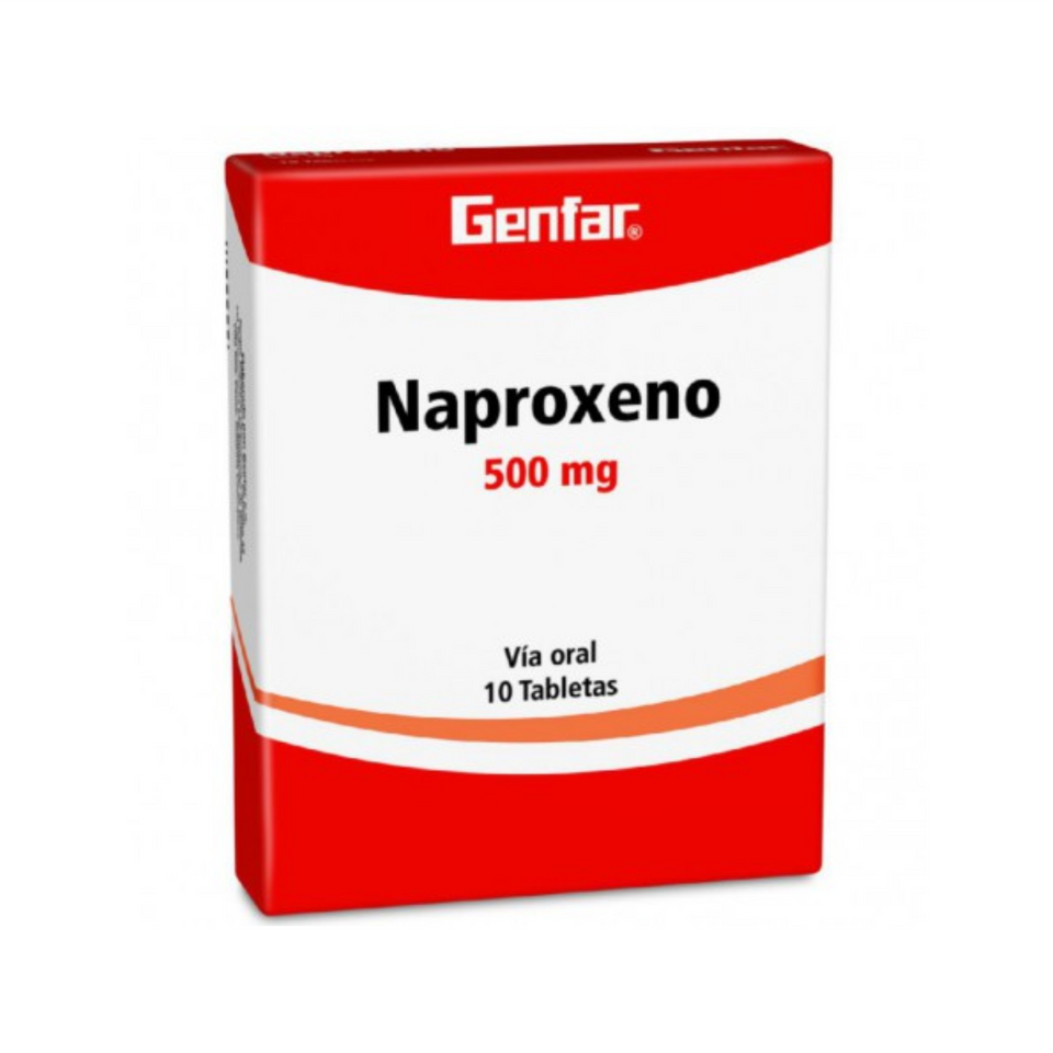 Naproxeno 500 mg Caja x 10 Tabletas500 mg