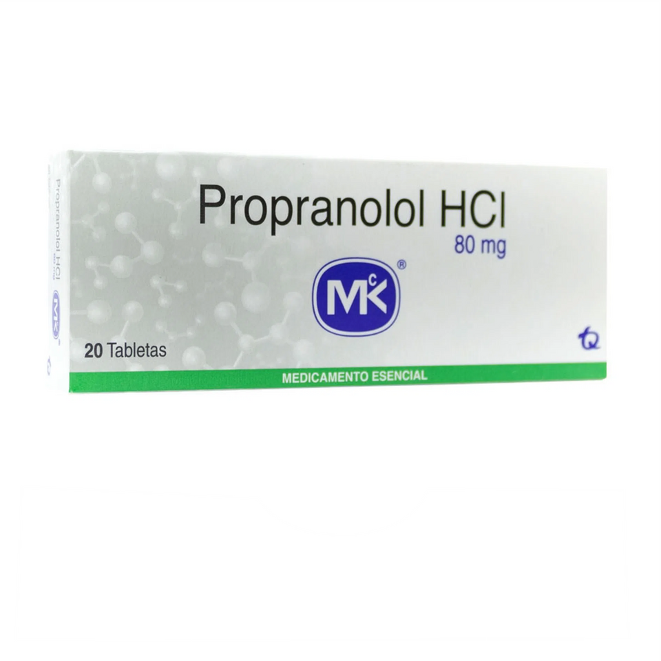 Propranolol Chorhidrato 80 mg Caja x 20 Tabletas