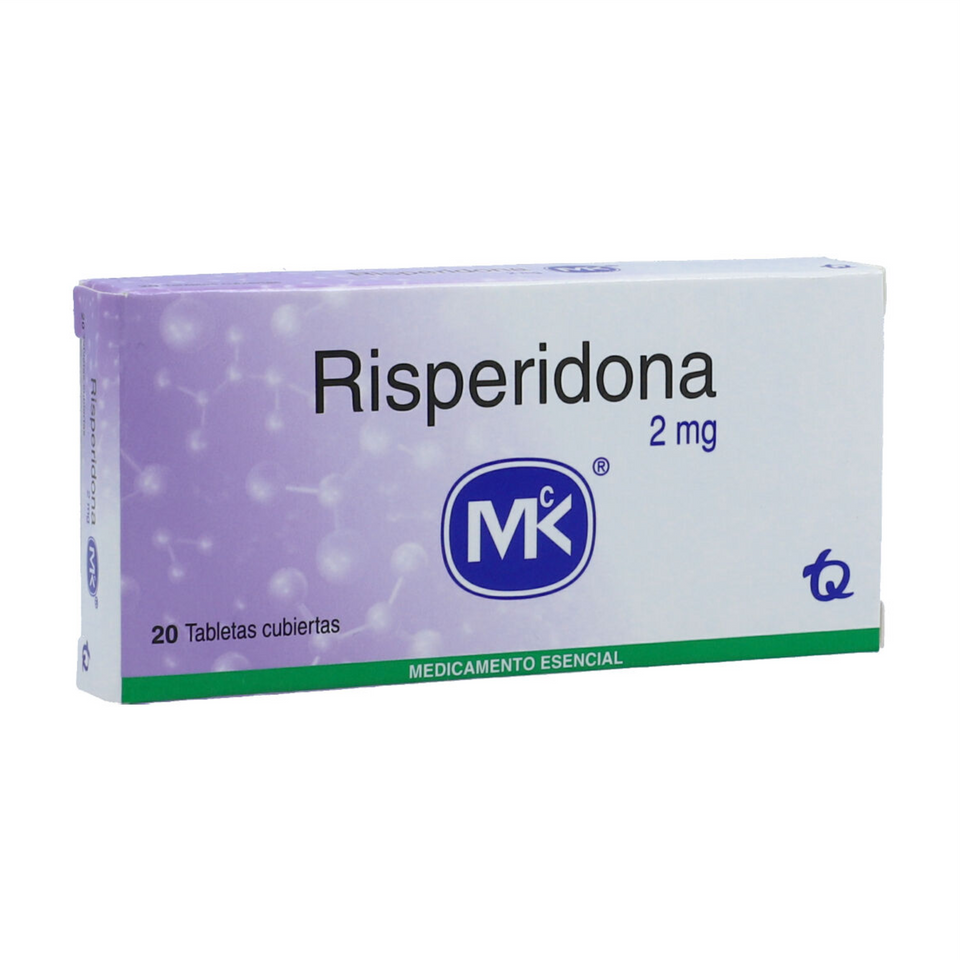 Risperidona 2 mg caja x 20 Tabletas Cubiertas