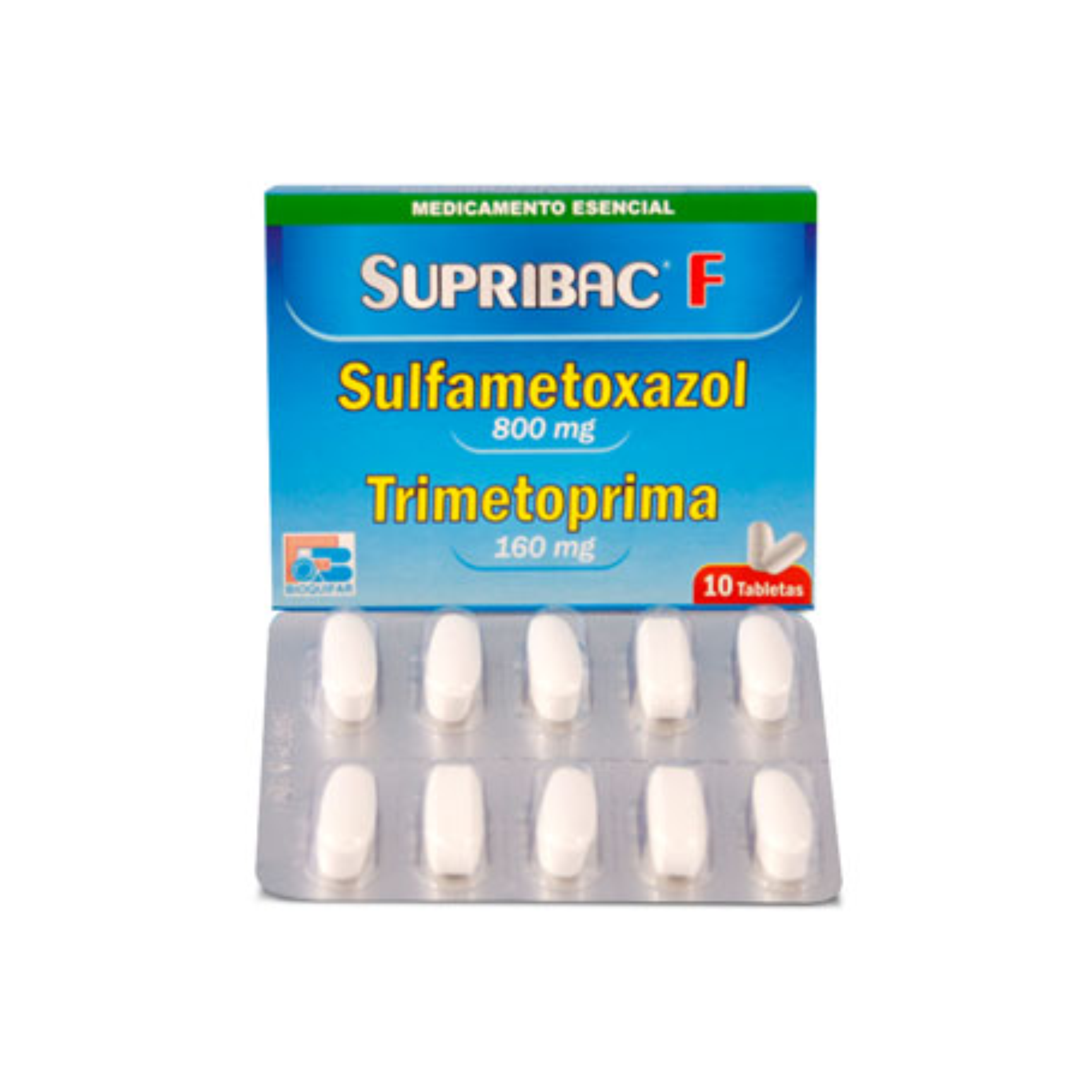 Supribac F 800 mg/160 mg Caja x 10 Tabletas Recubiertas