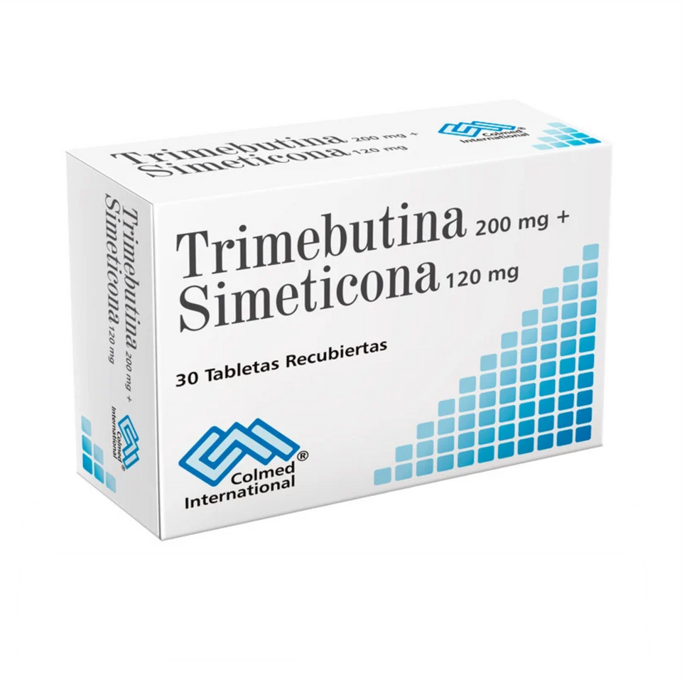 Trimebutina 200 mg + Simeticona 120 mg Caja x 30 Tabletas Recubiertas