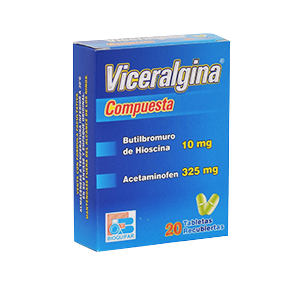 Butil Bromuro De Hioscina 10 Mg + Acetaminofén 325 Mg Tabletas Recubiertas Caja X 20 ( Viceralgina Compuesta )