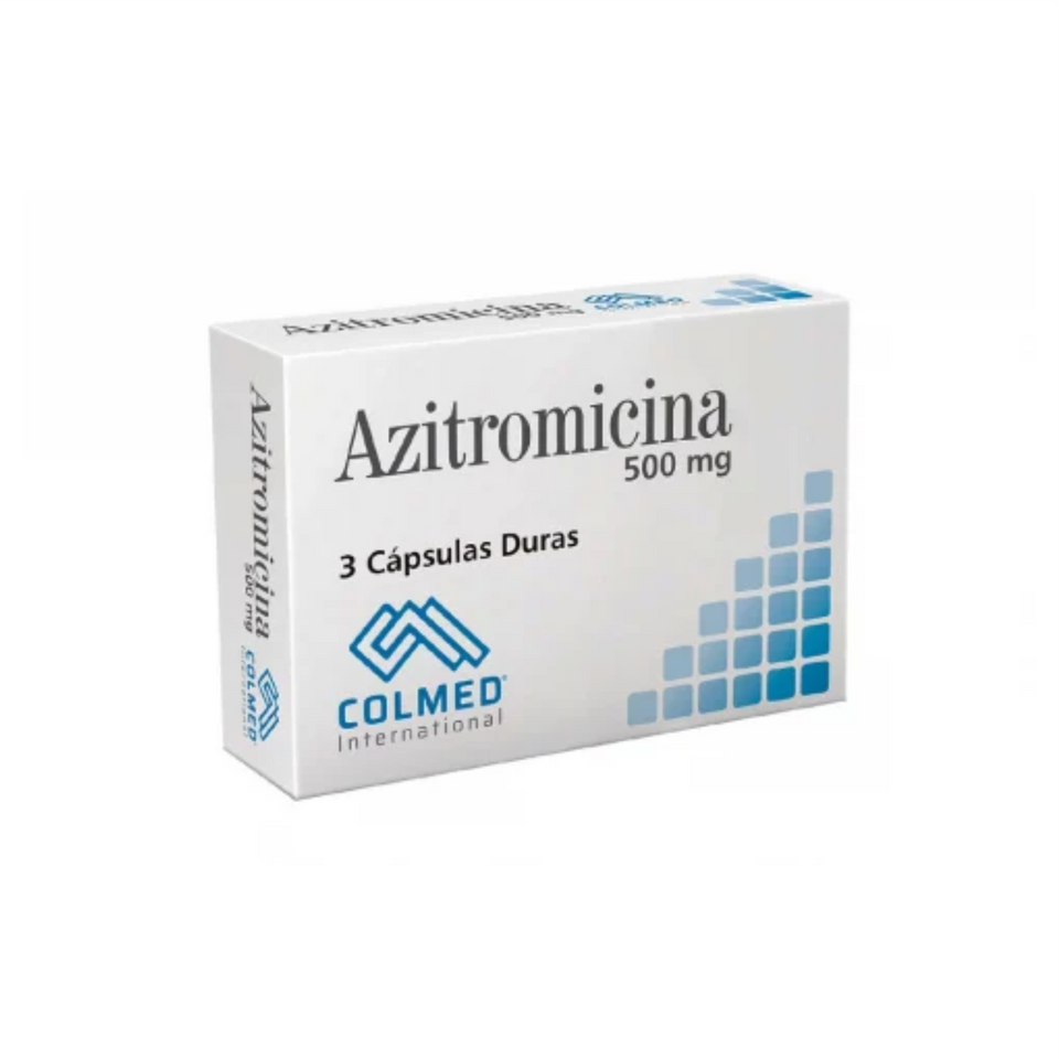 Azitromicina 500 mg Caja x 3 Cápsulas Duras
