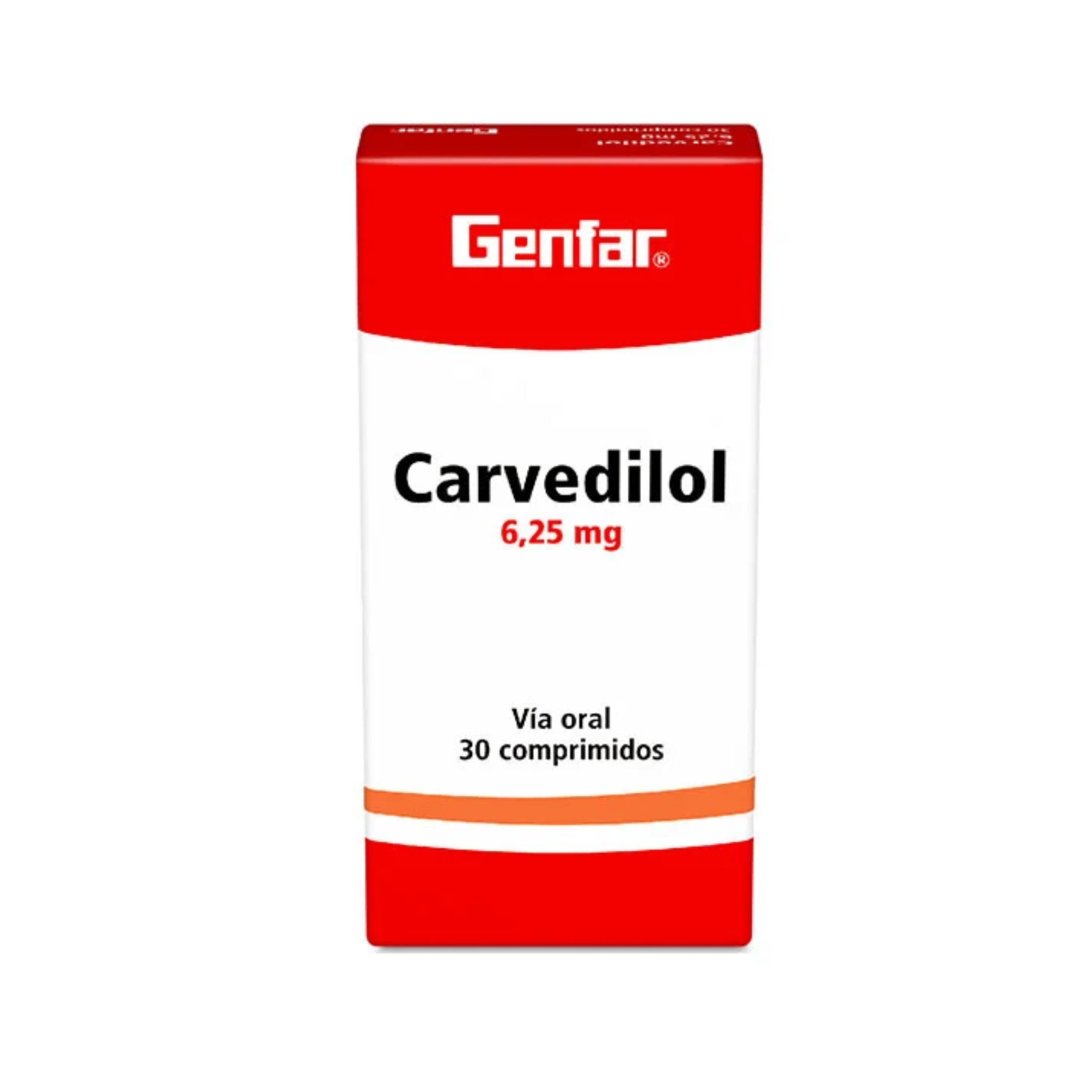 Carvedilol 6,25 mg Caja x 30 comprimidos